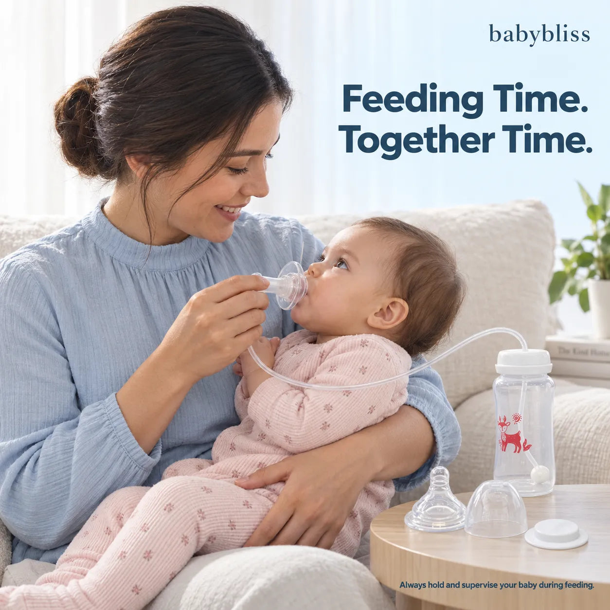 SipEase – 3-in-1 Anti-Colic Feeding Bottle
